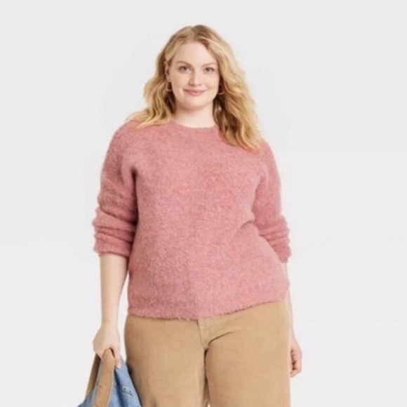 Universal Thread Fuzzy Boucle Knit Sweater Women's 4X Pink Cozy Soft Girl NWT - Picture 7 of 8